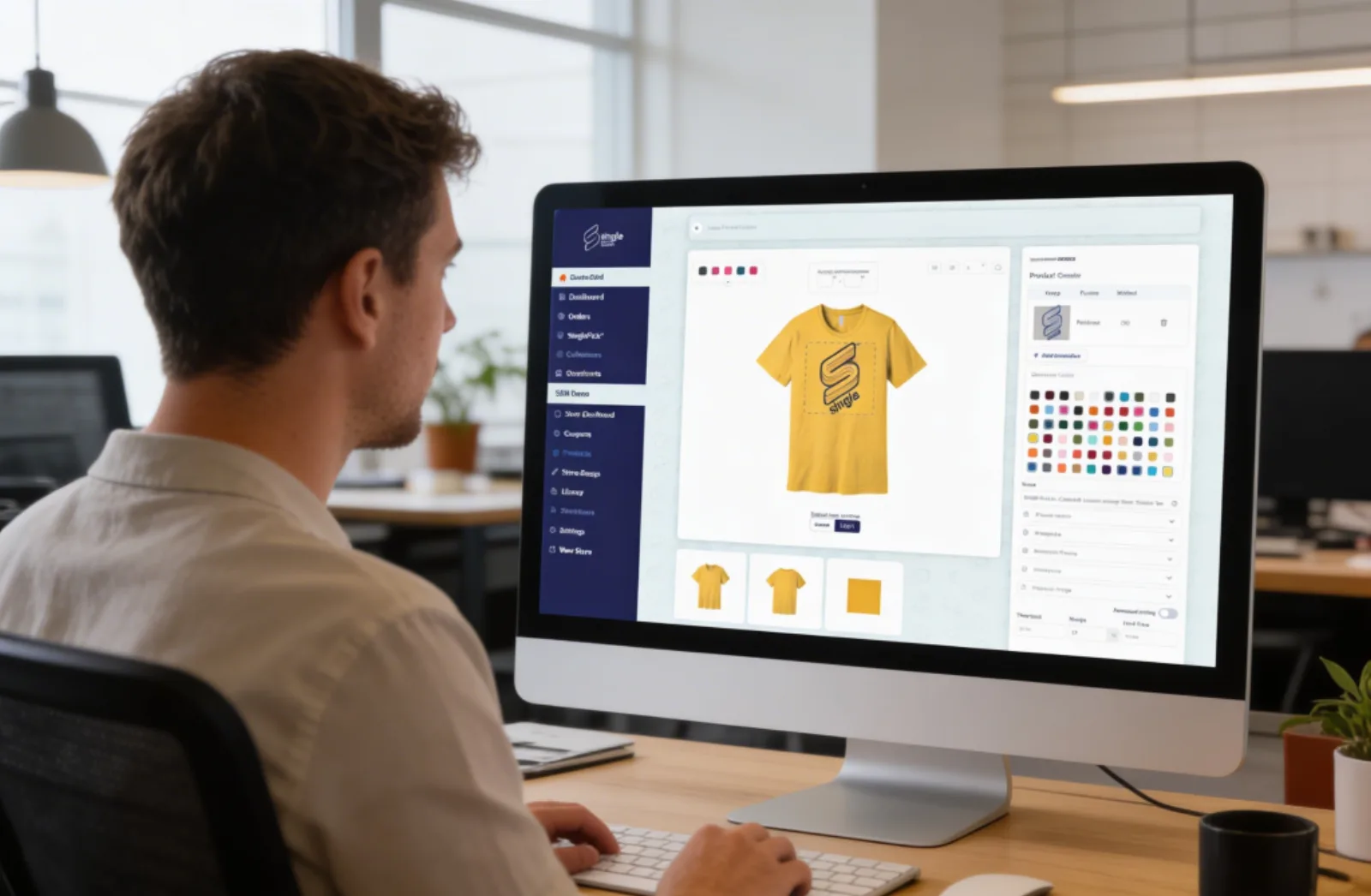 Product selection workflow inside Single Serve Merch
