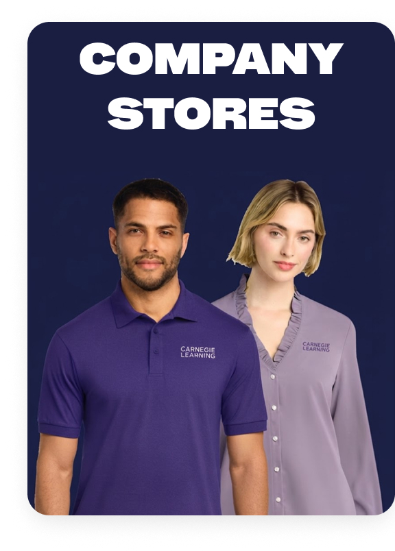 People wearing branded company store apparel