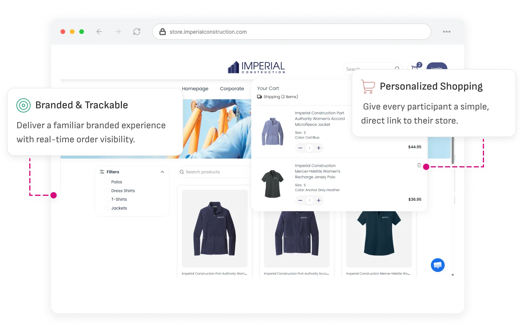 Happier buyers: Buyers shopping a branded merch store
